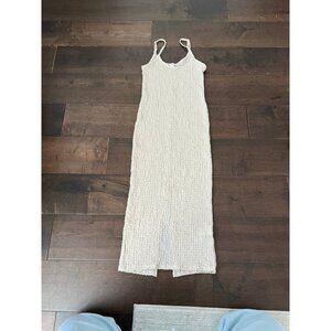 H&M Viral Crinkle Adjustable Beige Dress